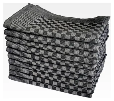 Produktbild von 10 Grubentücher 50x70 cm schwarz Küchentücher Geschirrtücher Set