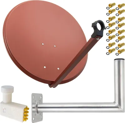 Produktbild von PremiumX SAT Anlage 80cm Satellitenantenne Octo LNB Wandhalter 45cm