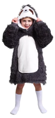 Immagine prodotto di Noxxiez Accogliente coperta con cappuccio per bambini - Perfetta per bambini da 3 a 6 anni Bradipo
