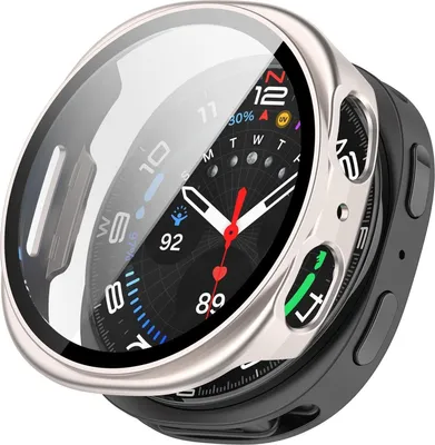 Obrázek produktu pro Pro Samsung Galaxy Watch 8 40mm plastové ochranné pouzdro + 9H tvrzené sklo Starlight