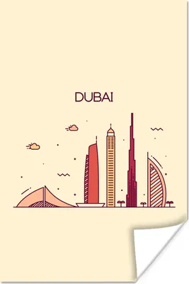 Produktbild von MuchoWow® Poster Skyline - Asien - Dubai 20x30 cm - Papierdruck