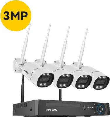 Produktbild von Überwachungssystem, 5MP Auflösung, KI-Bewegungserkennung, 3MP 4PCS Kamera, Keine