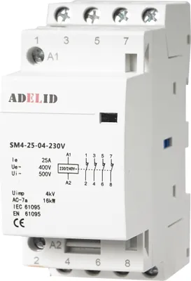 Produktbild von Schaltrelais Leitungsschutzschalter Installationsschütz 25A 4x NC Öffner Spule 230V AC