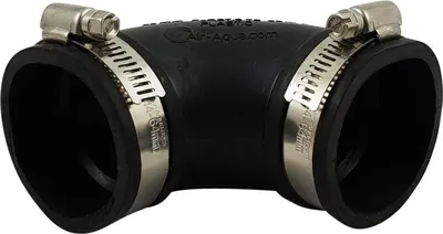 Produktbild von Flexibler Bogen 50 mm 90 Grad Flex Fitting für Rohre Gummibogen, Rohrverbinder