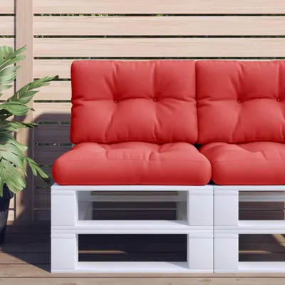Image de vidaXL Coussin palette rouge 60x40x12 cm tissu