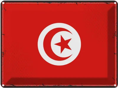 Produktbild von vianmo Blechschild 30x40 cm Tunesiens Retro Tunisia Flagge Fahne Wappen