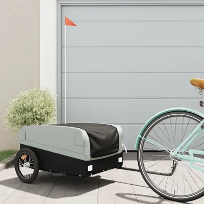 Produktbild von vidaXL Príves na bicykel čierny a sivý 45 kg železa