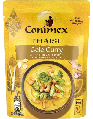 Zdjęcie produktu dla Conimex Thaise Yellow Curry Paste 90g – Autentyczna tajska pasta przyprawowa