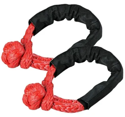Produktbild von Abschleppseile, 2 Stück - Weiches Zugseil - Polyethylenpolymer - Reißfestigkeit 15 Tonnen - Für den Außeneinsatz - Hochwertiges Material - Abschleppkabel