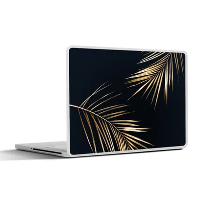 Produktbild von MuchoWow® Laptop Aufkleber Sticker Cover Blätter - Pflanzen - Gold - Schwarz - Luxus 36.5x27.5 cm - Laptop-Sticker