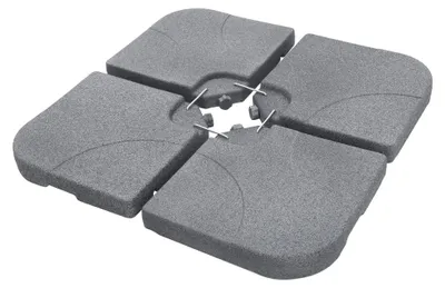 Produktbild von ML-Design Sonnenschirmständer 4-teilig, Grau, Schirmgewicht, Gewichtsplatten für Ampelschirmständer Bodenkreuz 60 Liter/80kg befüllbar mit Wasser/Sand