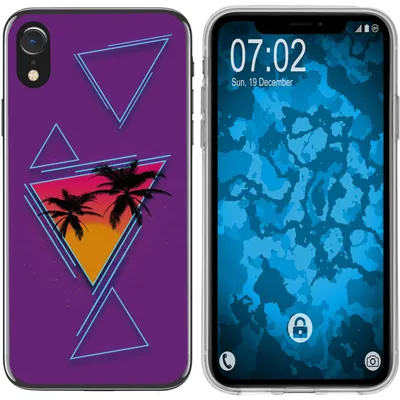 Produktbild von PhoneNatic Case kompatibel mit Apple iPhone Xr Silikon-Hülle Retro Wave Palmen M3
