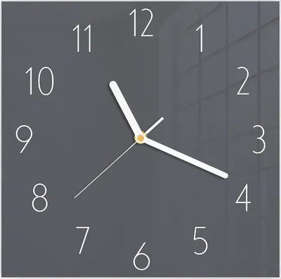 Produktbild von Wanduhr aus Glas mit Motiv Dunkelgrauer Hintergrund- 30 x 30 cm - inkl. Aufhängesystem