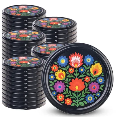 Produktbild von KADAX Schraubdeckel TO82 für Gläser 82mm – Twist-Off Ersatzdeckel für 235-900ml Einmach- & Marmeladengläser, Luftdicht & Spülmaschinenfest (Volksblumen, 50er Set)