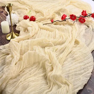 Obrázok produktu pre Béžová obrus 90 x 305 cm, látkový obrus v štýle boho