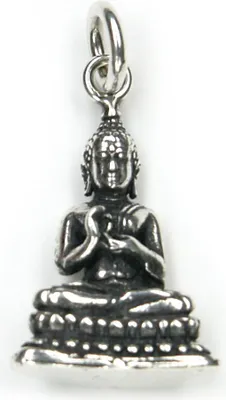 Produktbild von Buddha Kettenanhänger Karma Amulett 1,8cm Silber 925 Buddhismus Chakra Talisman