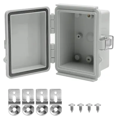 Imagen del producto de Caja de conexiones estanca, fabricada en plástico ABS, de 12x9x7 cm, para uso en exteriores