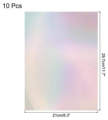 Image de 10PCS Carton Holographique, 29.7 cm x 21 cm Feuilles Papier Iridescent, Planches RšŠflšŠchissantes Brillantes Pour Emballage Cadeau, Bricolage Carte Artisanat, ArgentšŠ