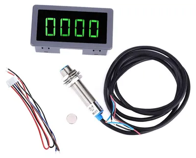 Productafbeelding van Motortoerenteller LED - Snelheidsmeter Sensor - Rotatiesnelheid Meten - Hoge Precisie Meting - 4 Cijferig Display - Groen