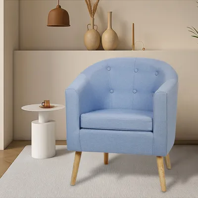Produktbild von 1er Set Sessel Esszimmerstühle mit Armlehnen Sofa Sessel Relaxliege Skandinavische Sessel Blau grau