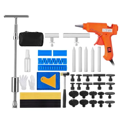 Produktbild von 52-Teiliges Ausbeulwerkzeug-Set - Auto-Dellen-Abzieher mit 20 Brückenabziehlaschen und 2 Abisolierungsmuttern - 2-in-1 professionelles Reparaturset