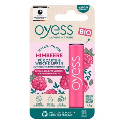 Produktbild von oyess Lippenpflege mit Bio Himbeersamenöl 1 x 4,8g ohne Mikroplastik /Mineralöle