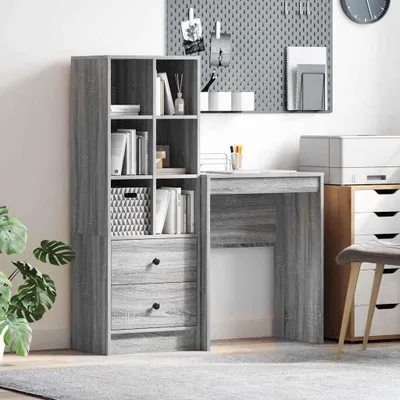 Image de Maison Exclusive - Bureau avec tiroir 2 pcs Gris Sonoma