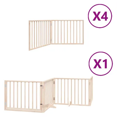 Image de Barrière pour chien porte pliable 12 panneaux bois de peuplier