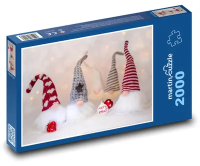 Obrázek produktu pro Puzzle 2000 Vánoční trpaslíci s ozdobami - martinpuzzle