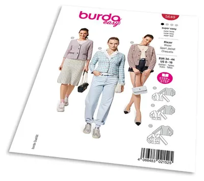 Obrázok produktu pre Strih Burda 5649 - Klasické sako bez goliera