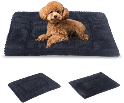 Image de Lit orthopédique pour chien, coussin lavable, moelleux, gris foncé, 60 x 45 cm