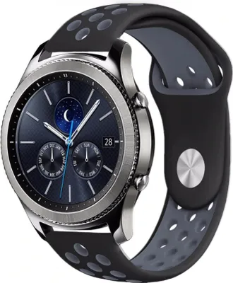 Produktbild von Strap-it Samsung Gear S3 Classic / Frontier Sportarmband (Schwarz / Grau)