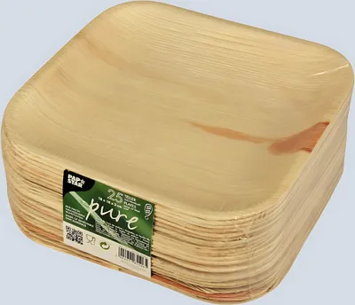Produktbild von Papstar 85506, Teller, Quadratisch, Palmengewächse, Holz, 25 Stück(e), 180 mm
