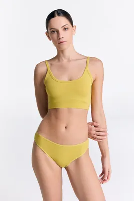 Produktbild von Nachhaltiges Sport-Bustier aus weicher Biobaumwolle mit sportlicher Passform und breitem Bündchen