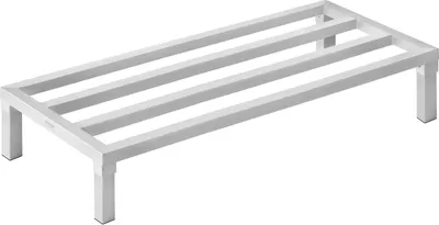 Immagine prodotto di Scaffale di stoccaggio in alluminio VEVOR, scaffale commerciale da pavimento per alimenti da 48 x 20 pollici, 8 pollici sopra il pavimento, capacità di carico di 1800 libbre, interamente in alluminio saldato