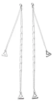 Produktbild von 2er-Pack y Schulterträger mit Kunstperlenkette, glänzende BH-Träger, elegantes Strandurlaubsaccessoire, rutschfeste modische Schulterträger für Damen, Partys