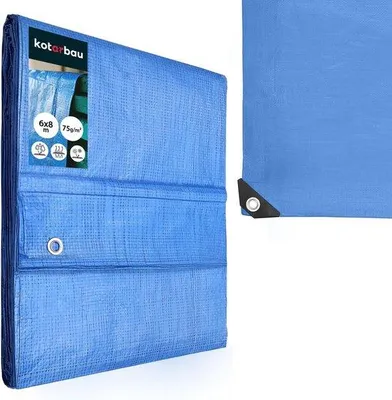 Productafbeelding van Afdekzeil, 6 x 8 m, 60 g/m², Zeil Afdekking, Blauw