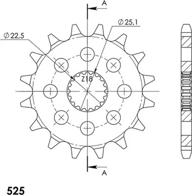 Zdjęcie produktu dla Zębatka Supersprox 525 - 16T CST-1186:16|zębatka 22,5/25,1