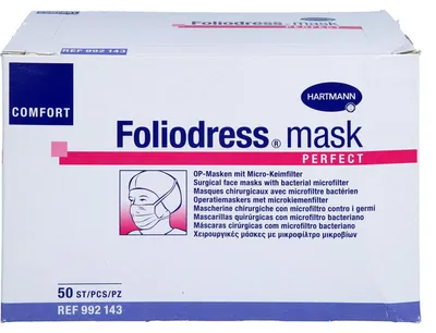 Zdjęcie produktu dla Maska Hartmann Foliodress Comfort Perfect, maski chirurgiczne zielone (50 szt.)