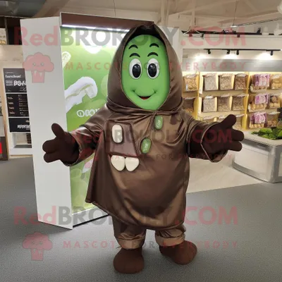 Obrázek produktu pro Postava REDBROKOLY maskota Olive Chocolate Bars oblečená do mikiny a broží