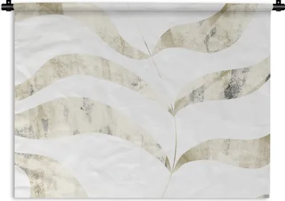 Produktbild von MuchoWow® Wandteppich Wandbehang Blätter - Pastell - Entwurf 120x90 cm Tapisserie Dekoration Wandtuch - Wohnen - Aufhänger für die Wand