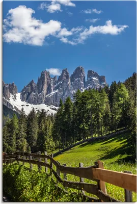 Produktbild von ARTland Leinwandbild Villnösstal mit Dolomiten, Südtirol Größe: 60x90 cm