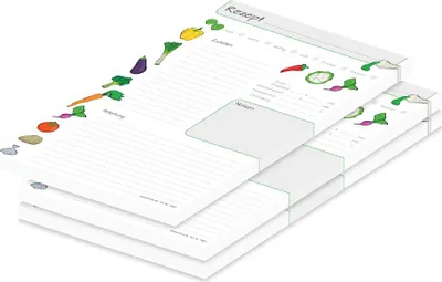 Produktbild von PRICARO Rezeptblock "Querbeet", A4, 25 Blatt, 3 Stück