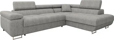 Produktbild von MIRJAN24 Ecksofa Torezio Premium, Stilvoll Eckcouch mit Bettkasten und Schlaffunktion, Einstellbare Kopfstützen, 274x203x70-90 cm (Farbe: Magni 206.12, Seite: Rechts)