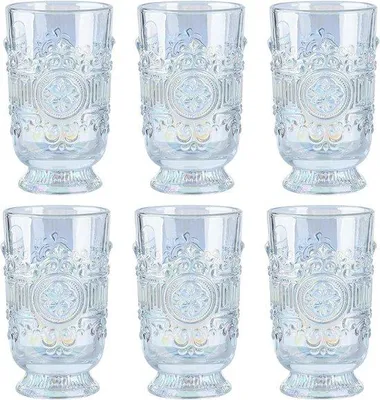 Produktbild von Famanu Highball-Gläser Set von 6 - Vintage Blumen Design - 306 ml