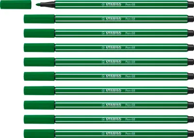 Produktbild von STABILO Premium-Filzstift - Pen 68 - 10er Pack - smaragdgrün