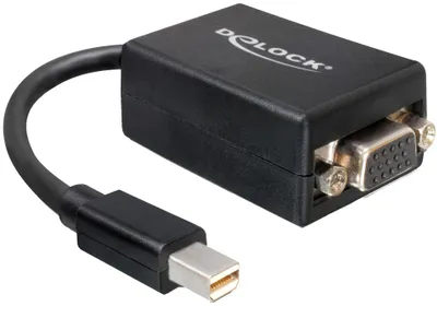 Zdjęcie produktu dla DeLOCK 65256, 0,18 m, Mini DisplayPort, VGA (D-Sub), Męska, Żeńska, Czarny