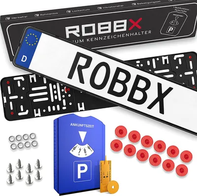 Premium Kennzeichenhalter Rahmenlos VIBRATIONSFREI LACKSCHUTZ 2x Original ROBBX® in der Farbe von ROBBX Robert Kahler