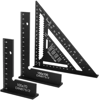 Produktbild von Aluminium Winkelmesser 180 mm, 45-90 Grad, Präzisionsmesswerkzeug für die Werkstatt