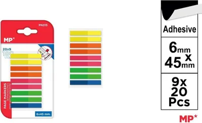 Produktbild von Karteczki indeksujące fluo 45x6mm 9x20K